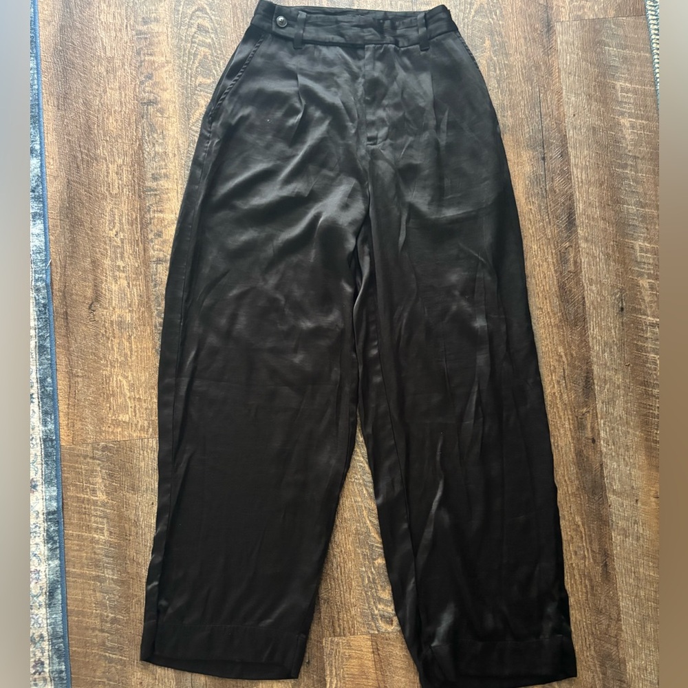 Madewell Black Satin Trousers